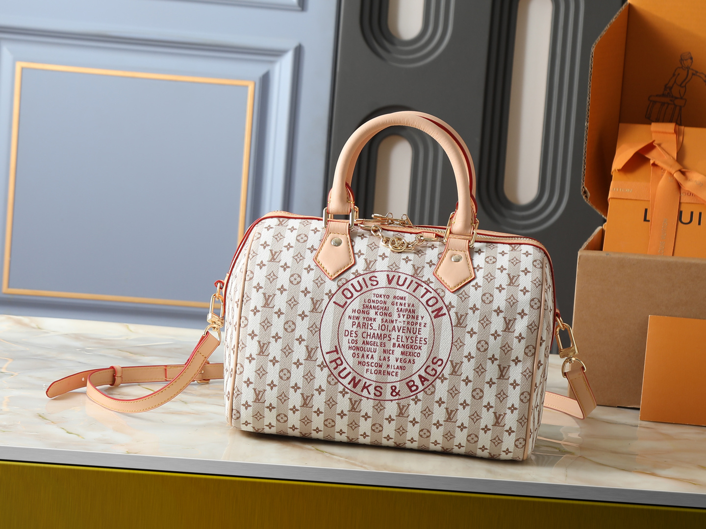 Louis Vuitton LV Classic Handbag Premium Canvas Model M28197 Monogram Pattern Evening Party Designer Bag